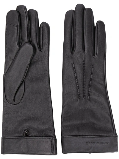 Isabel Marant Leather Gloves In Black