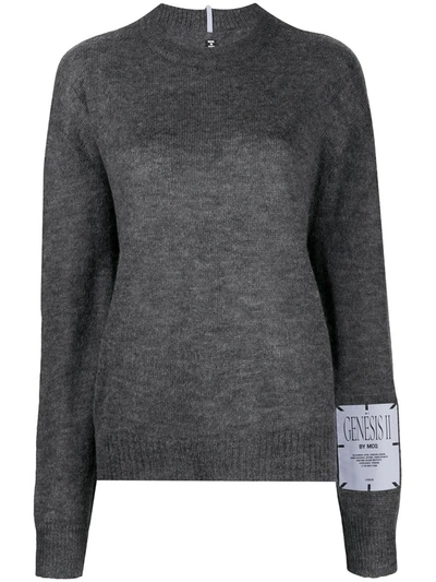 Mcq Swallow High Neck Knit Jumper In Grey