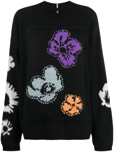 Mcq Swallow Floral Print Jumper In Black