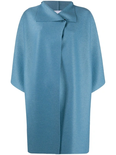 Harris Wharf London Cropped Sleeves Coat In Blue