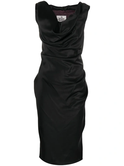 Vivienne Westwood Cowl-neck Midi Dress In Black