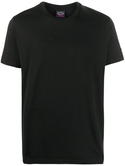 Paul & Shark Logo Print Crewneck T-shirt In Black