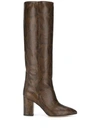 Paris Texas Snakeskin-print High Boots In Brown