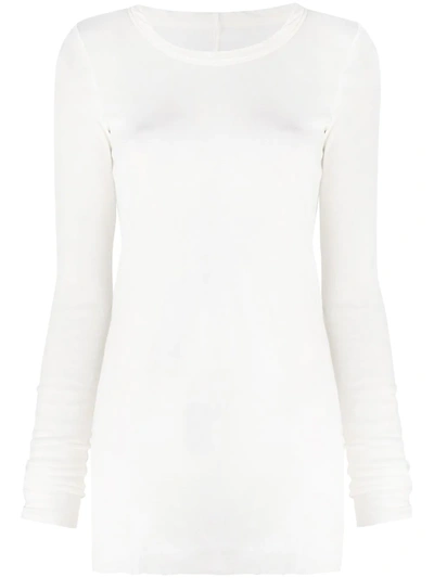 Rick Owens Long Sleeve Fine Knitted Top In White