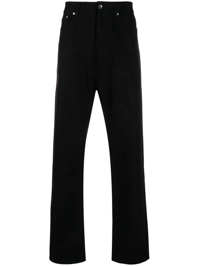 Rick Owens High-rise Dropped-crotch Jeans In Black