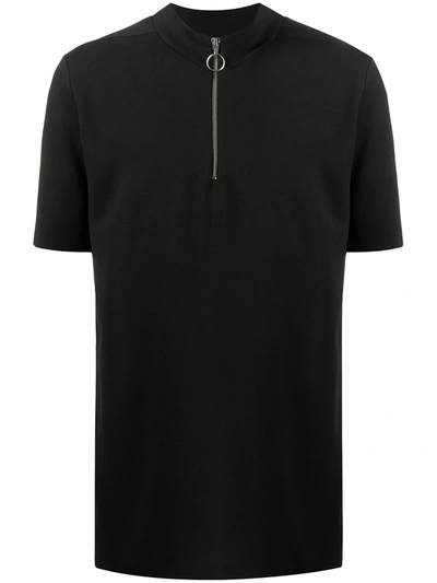 Thom Krom Quarter Zip T-shirt In Black