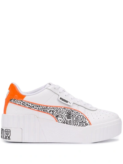 Puma X Mr Doodle Platform Trainers In White