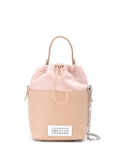 Maison Margiela Numbers Patch Bucket Bag In Neutrals