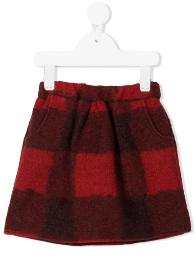 Touriste Kids' Check Pattern Skirt In Red