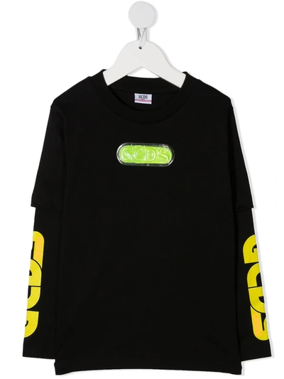 Gcds Kids' Logo Sweatshirt In Black