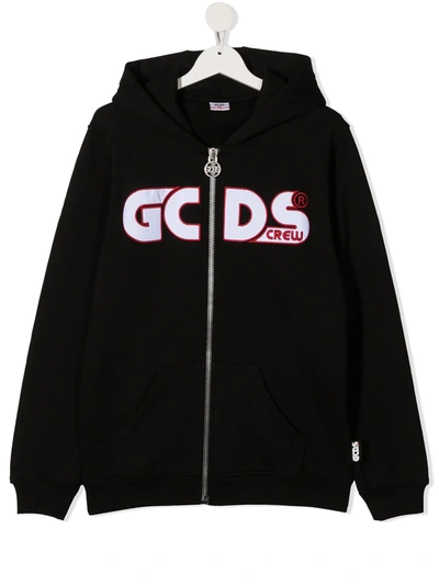 Gcds Kids' Contrasting Logo Sweatshirt In Black