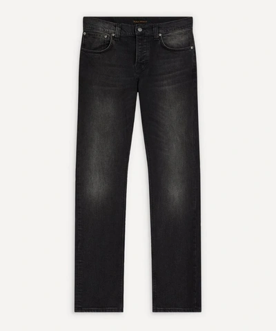 Nudie Jeans Grim Tim Slim Straight Jeans In Concrete Black