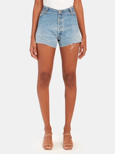 Re/done High Rise Shorts In Blue