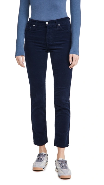 Ag Farrah High-rise Cropped Skinny Jeans In Blue Above