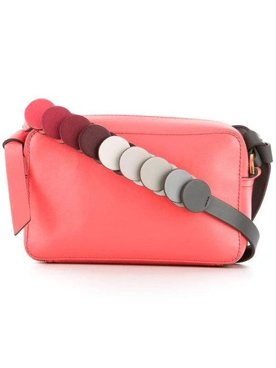 Anya Hindmarch 'circle' Mini Interlocking Strap Leather Crossbody Bag In Pink/purple