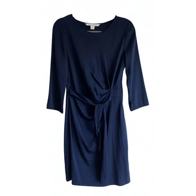Pre-owned Diane Von Furstenberg Silk Mid-length Dress In Blue
