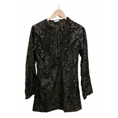 Pre-owned John Richmond Velvet Mini Dress In Black