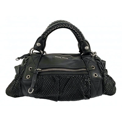 Pre-owned Miu Miu Leather Handbag In Black