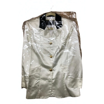 Pre-owned Versus Silk Jacket In White