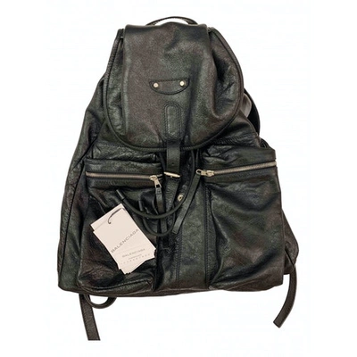 Pre-owned Balenciaga Leather Backpack In Black