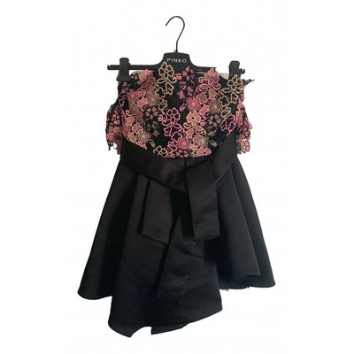 Pre-owned Pinko Lace Mini Dress In Black