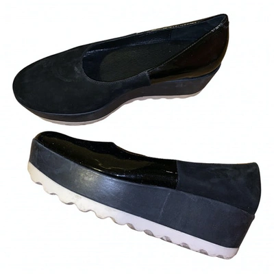 Pre-owned Camper Leather Flats In Black