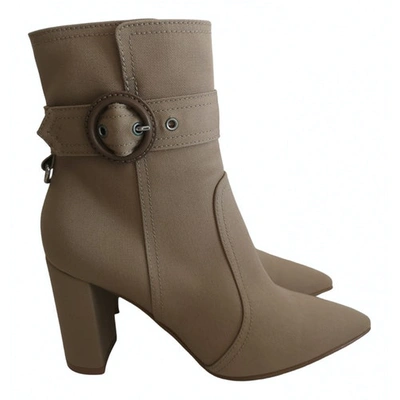 Pre-owned Gianvito Rossi Cloth Ankle Boots In Camel