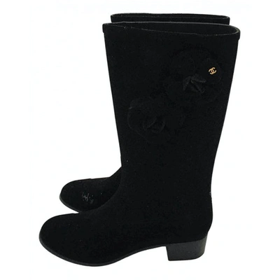 Pre-owned Chanel Wellington Boots In Black