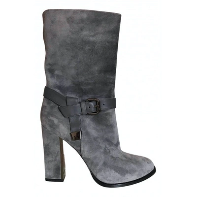 Pre-owned Le Silla Buckled Boots In Grey