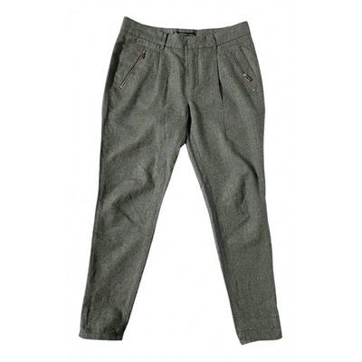 Pre-owned Balenciaga Wool Straight Pants In Grey