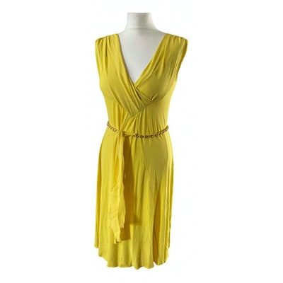 Pre-owned Max Mara Silk Mini Dress In Yellow