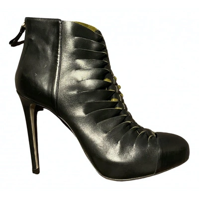 Pre-owned Daniele Michetti Leather Ankle Boots In Black