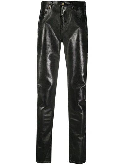 Saint Laurent Skinny Medium Waist Jeans In Black