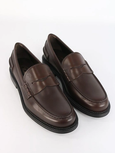 Tod's College Moccasin In Brown Leather