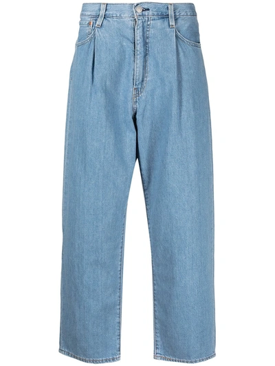 Levi's Stay Loose Pleated Crop In Blue