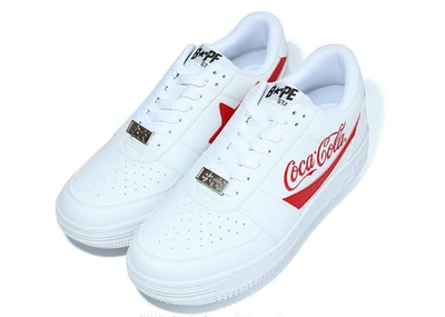 Pre-owned Bape A Bathing Ape Sta Low Coca Cola White In White/red