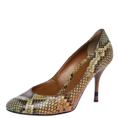 Pre-owned Fendi Multicolor Python Pumps Size 39