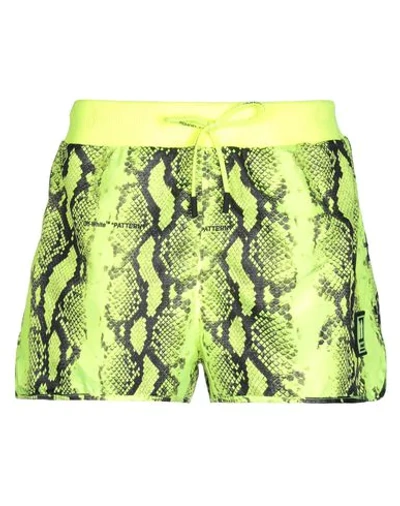 Off-white Woman Shorts & Bermuda Shorts Acid Green Size 4 Polyester