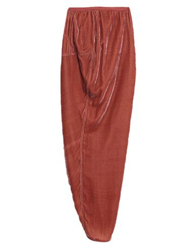 Rick Owens Long Skirts In Rust
