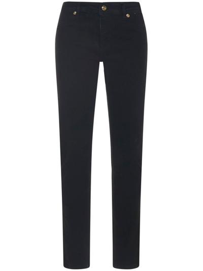 Versace Jeans Couture Mid-rise Panelled Leggings In Black