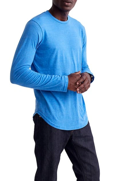 Goodlife Triblend Scallop Long Sleeve T-shirt In Strong Blue
