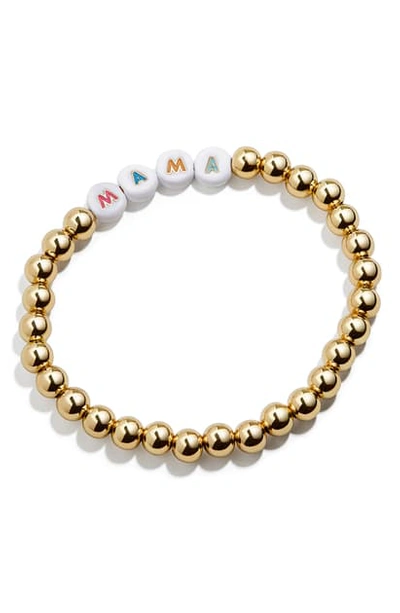 Baublebar Multi Pisa Text Beaded Stretch Bracelet In White - Mama