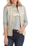 Barbour Cavalry Fleece-lined Quilted Vest In Pearl/rustic