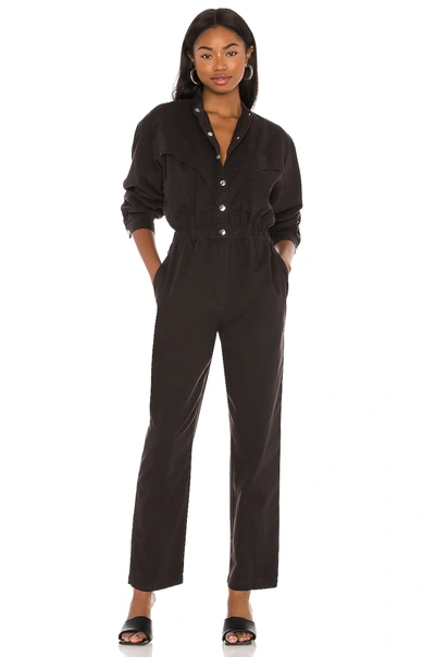 Overlover Montana Cotton Twill Jumpsuit In Cool Black