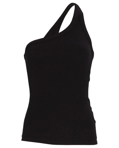 The Line By K Driss One-shoulder Tank Top In Black