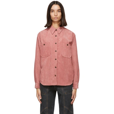 Isabel Marant Étoile Women's Dexo Velvet Button-up Shirt In Pink