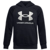 Under Armour Kids' Big Boys Ua Rival Fleece Big Logo Print Fill Hoodie In Black/onyx/white