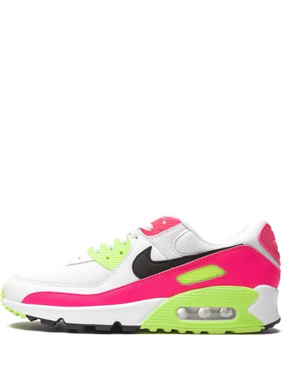 Nike Women's Air Max 90 Low Top Sneakers In White/black/pink Blast