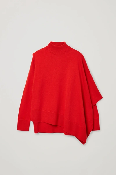 Cos Merino Wool Hybrid Cape In Red | ModeSens