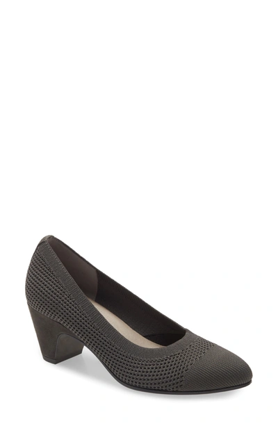 Eileen Fisher Kiss Knit Sock Pump In Graphite Stretch Fabric